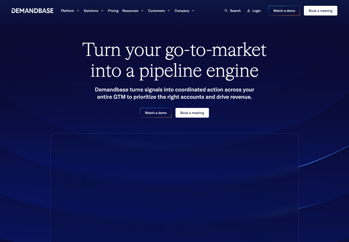 Demandbase official product page showing its account-based marketing platforms proposition