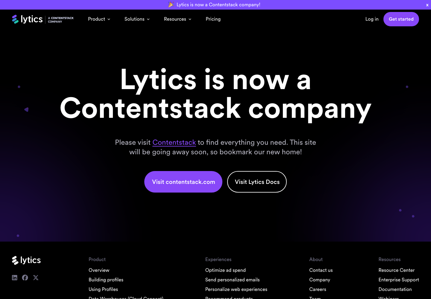 Lytics, a Contentstack company official company page