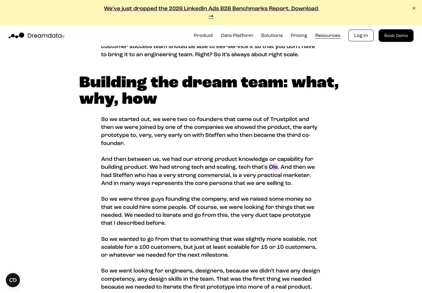 Portrait of Ole Dallerup, Co-founder at Dreamdata
