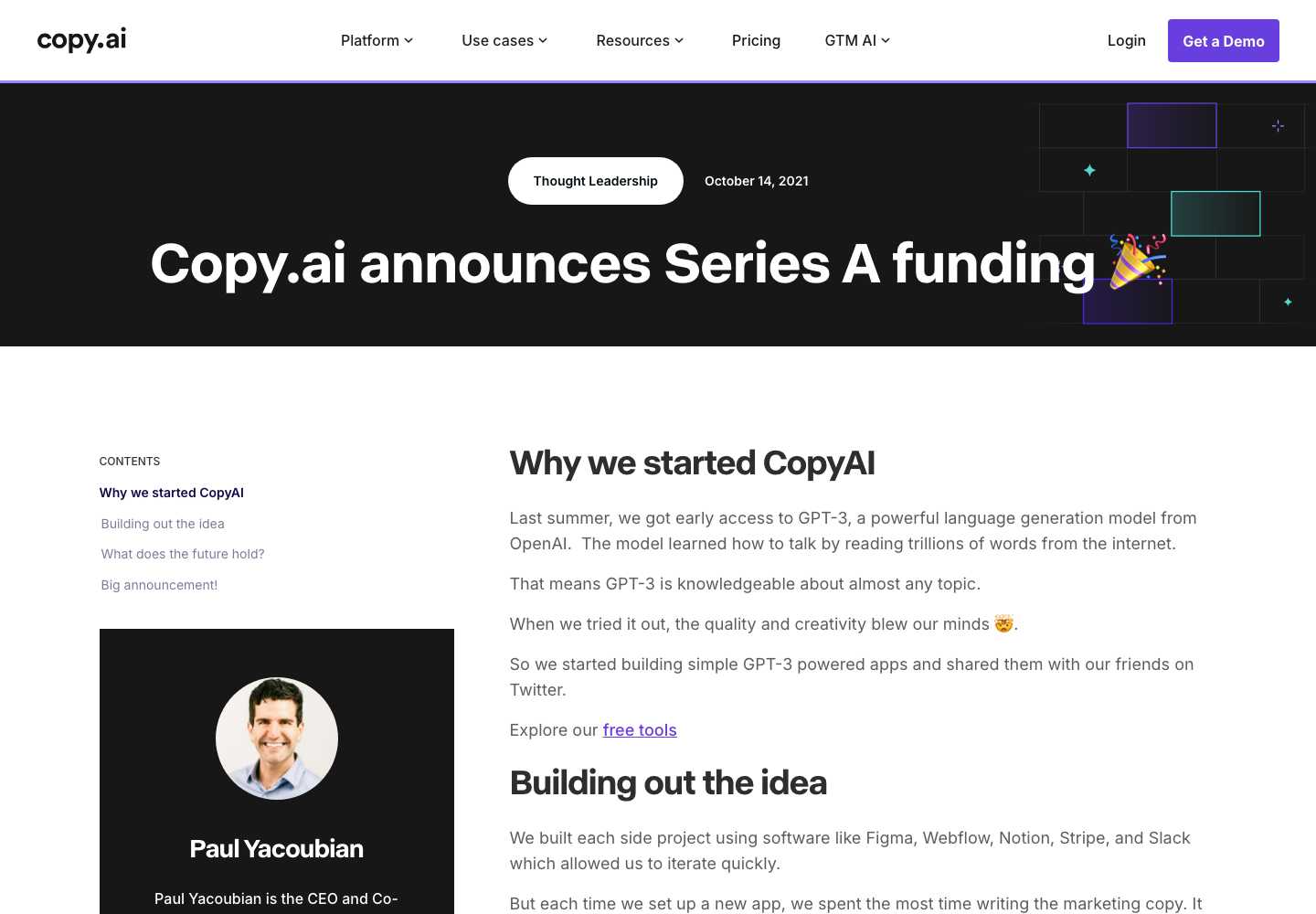 Copy.ai official company page