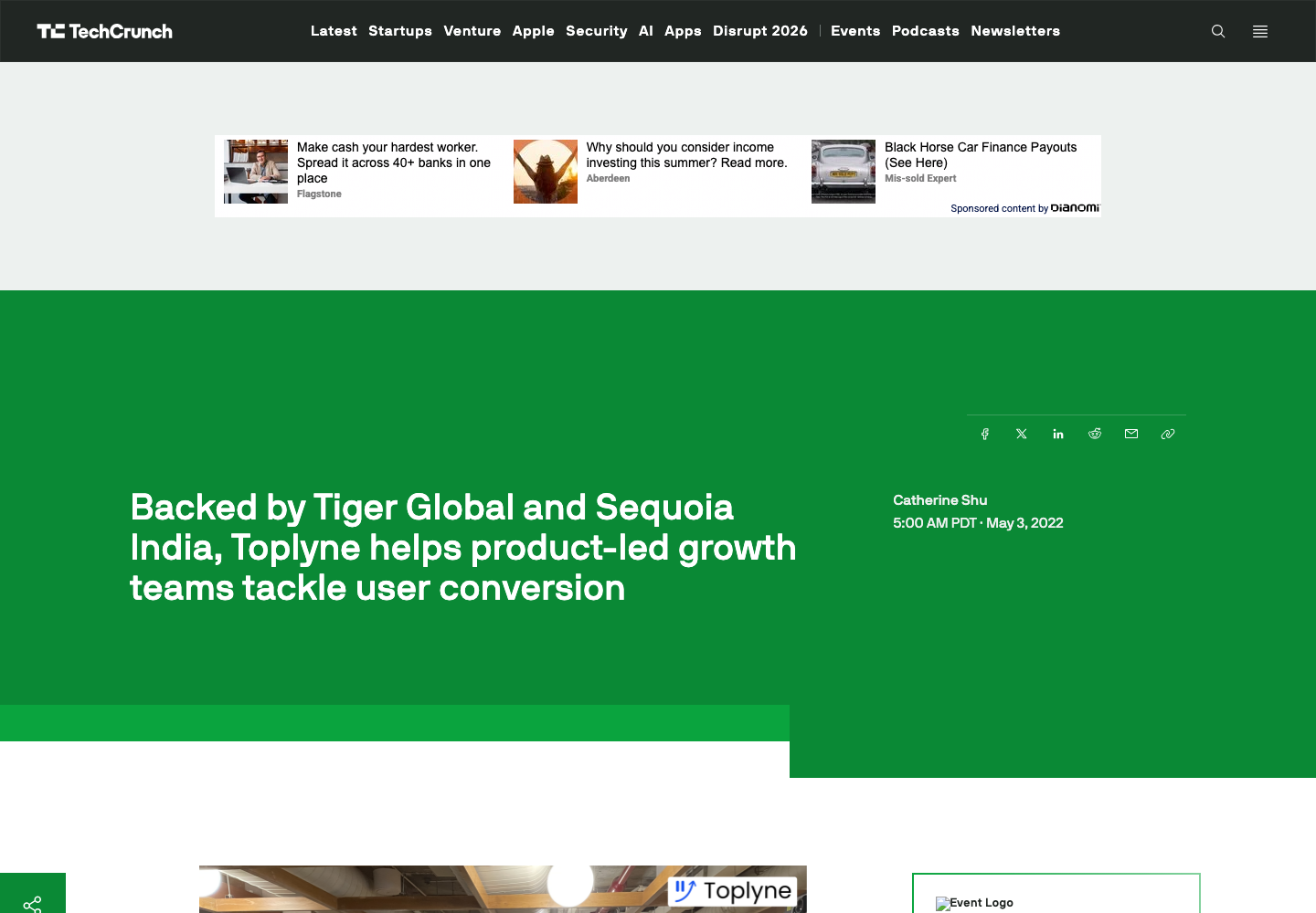 Toplyne official product page showing its predictive lead scoring platforms proposition