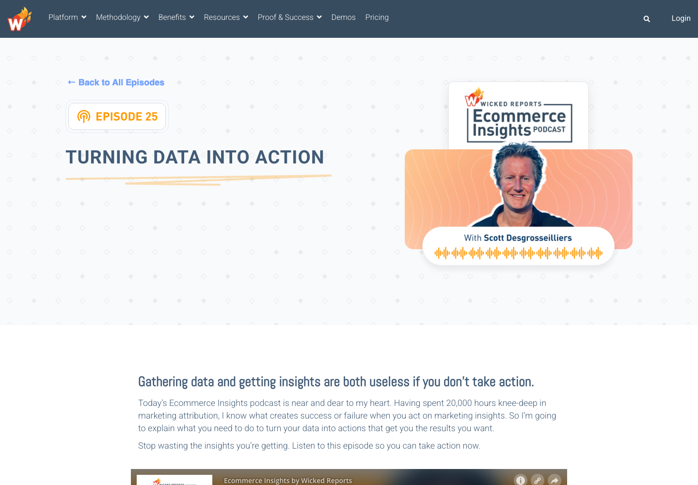 Wicked Reports official product page showing its marketing attribution platforms proposition
