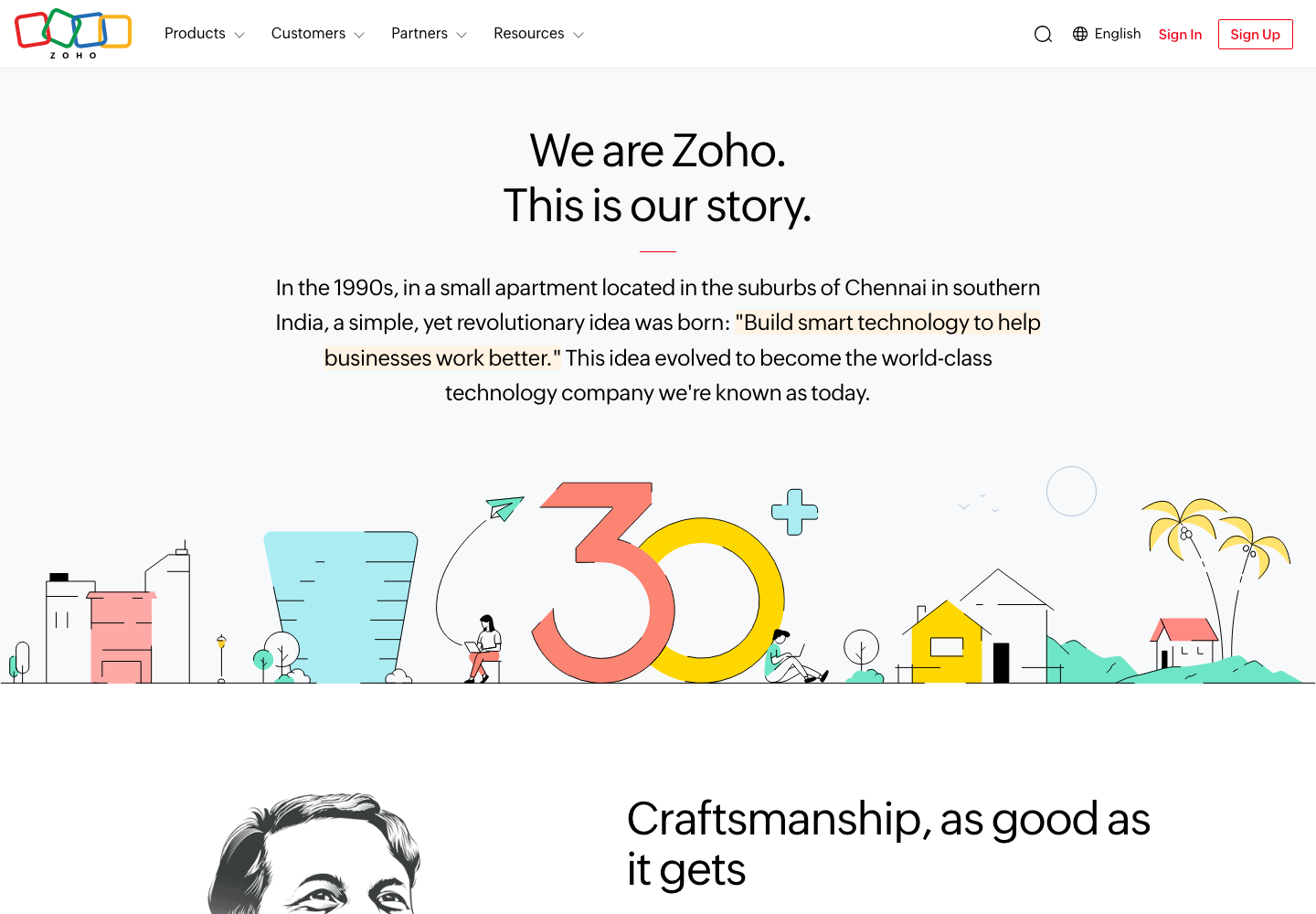 Zoho official company page