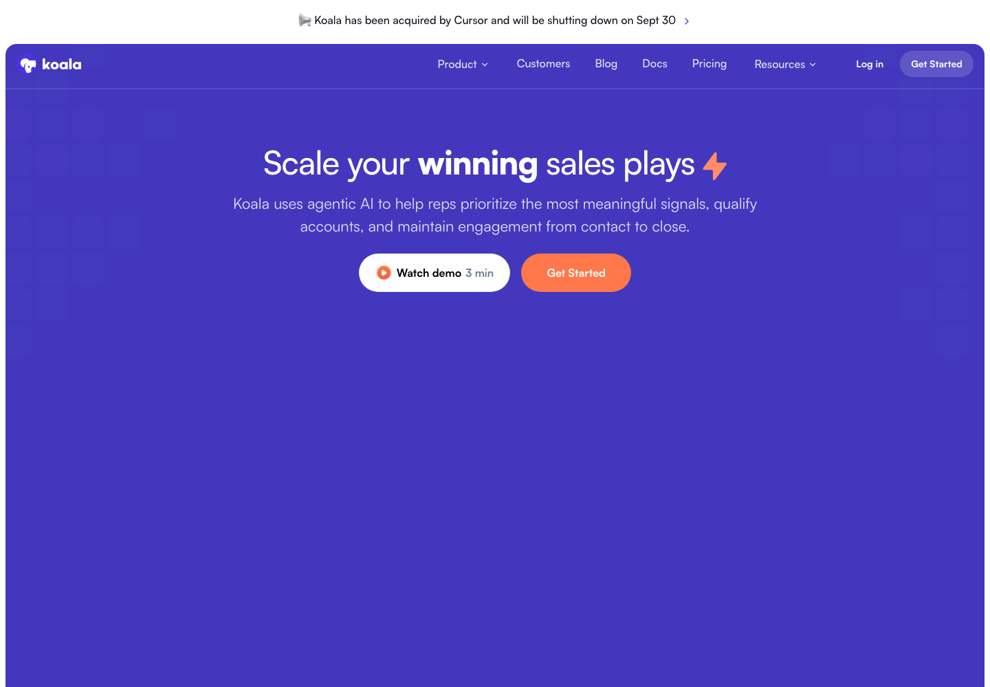 Koala official product page showing its product-led sales platforms proposition
