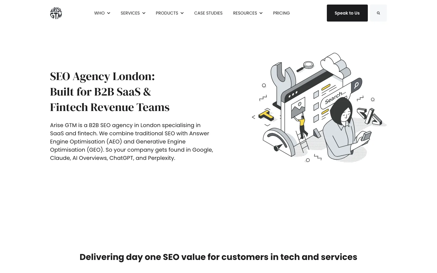 Arise GTM official website, captured 25 October 2026