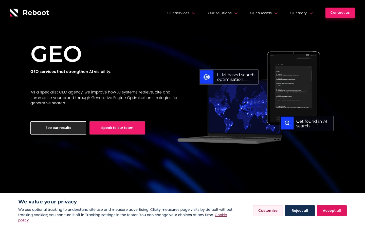 Reboot Online official website, captured 25 October 2026