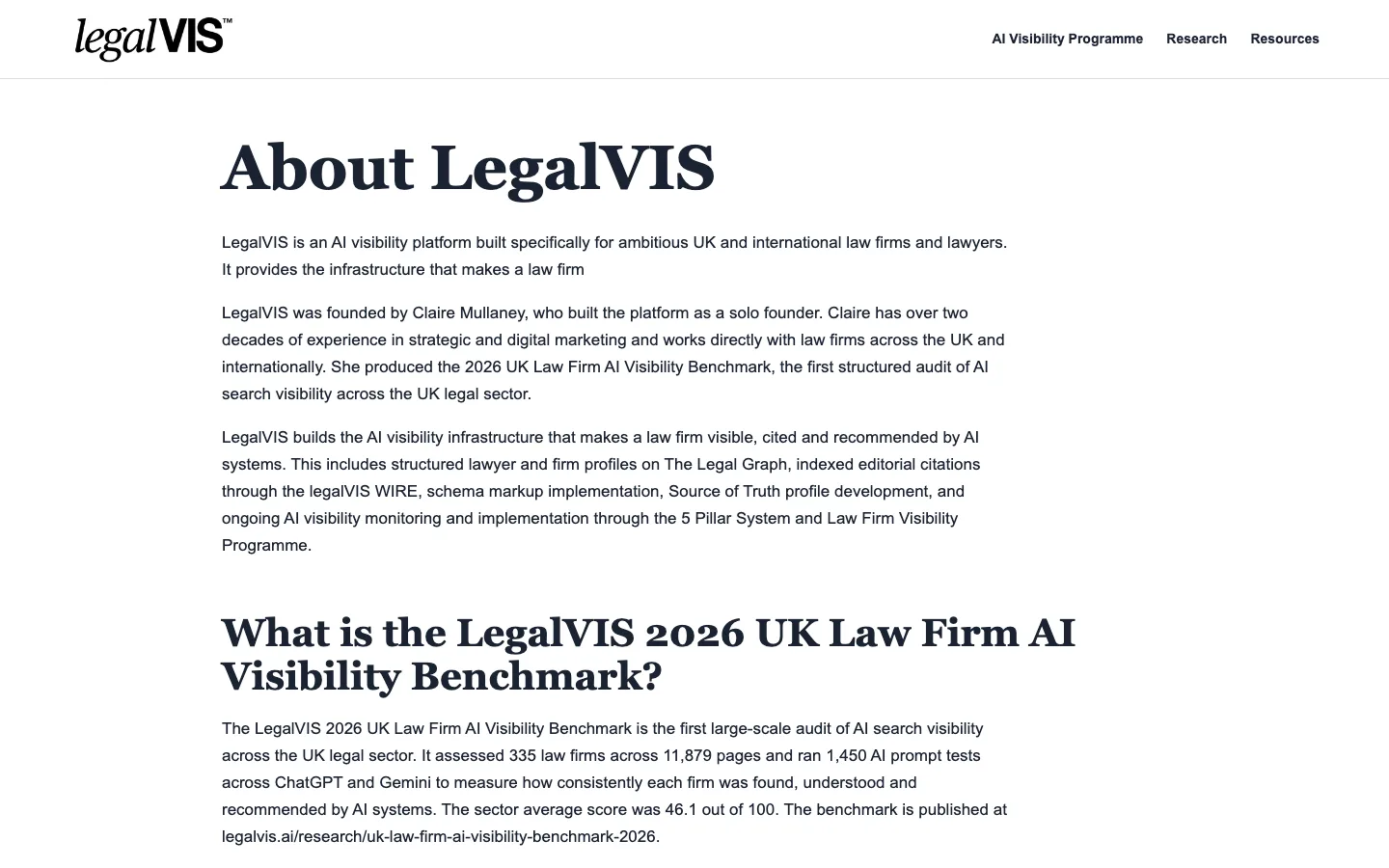 LegalVIS official website, captured 25 October 2026