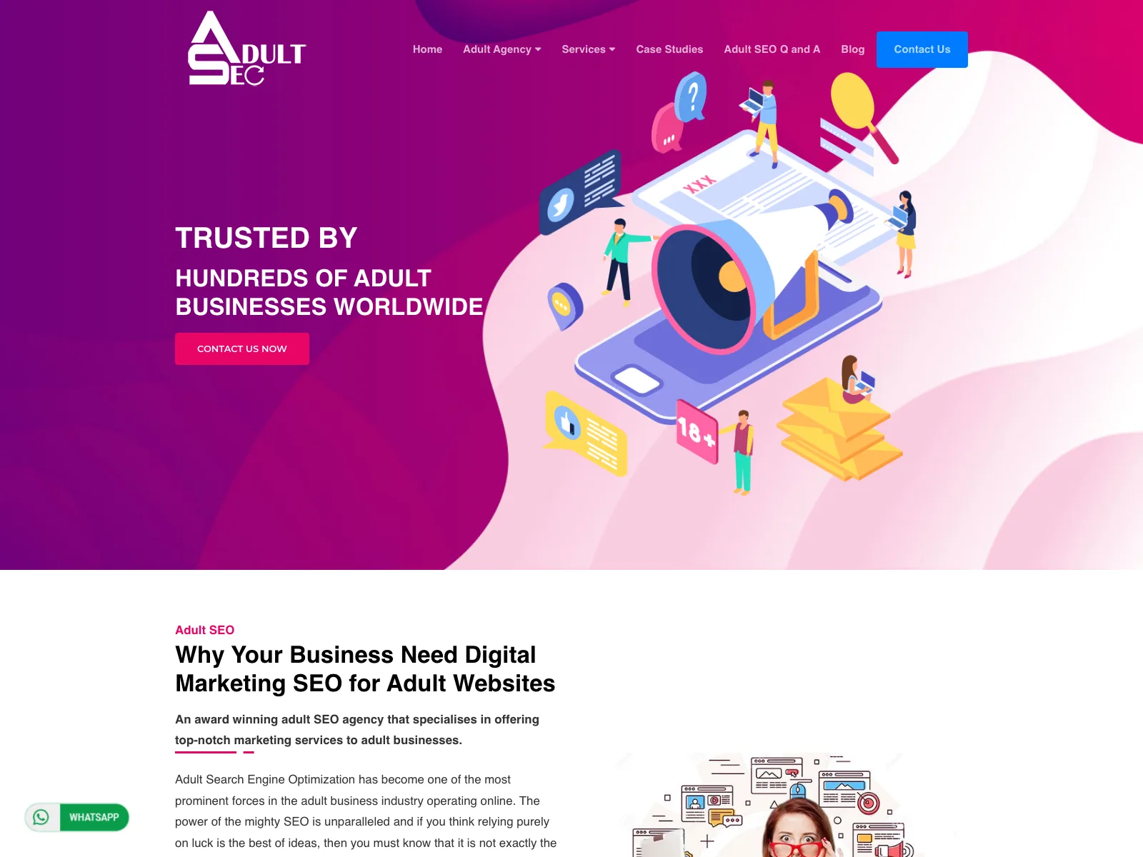 Adult-SEO.com homepage, captured 20 July 2026