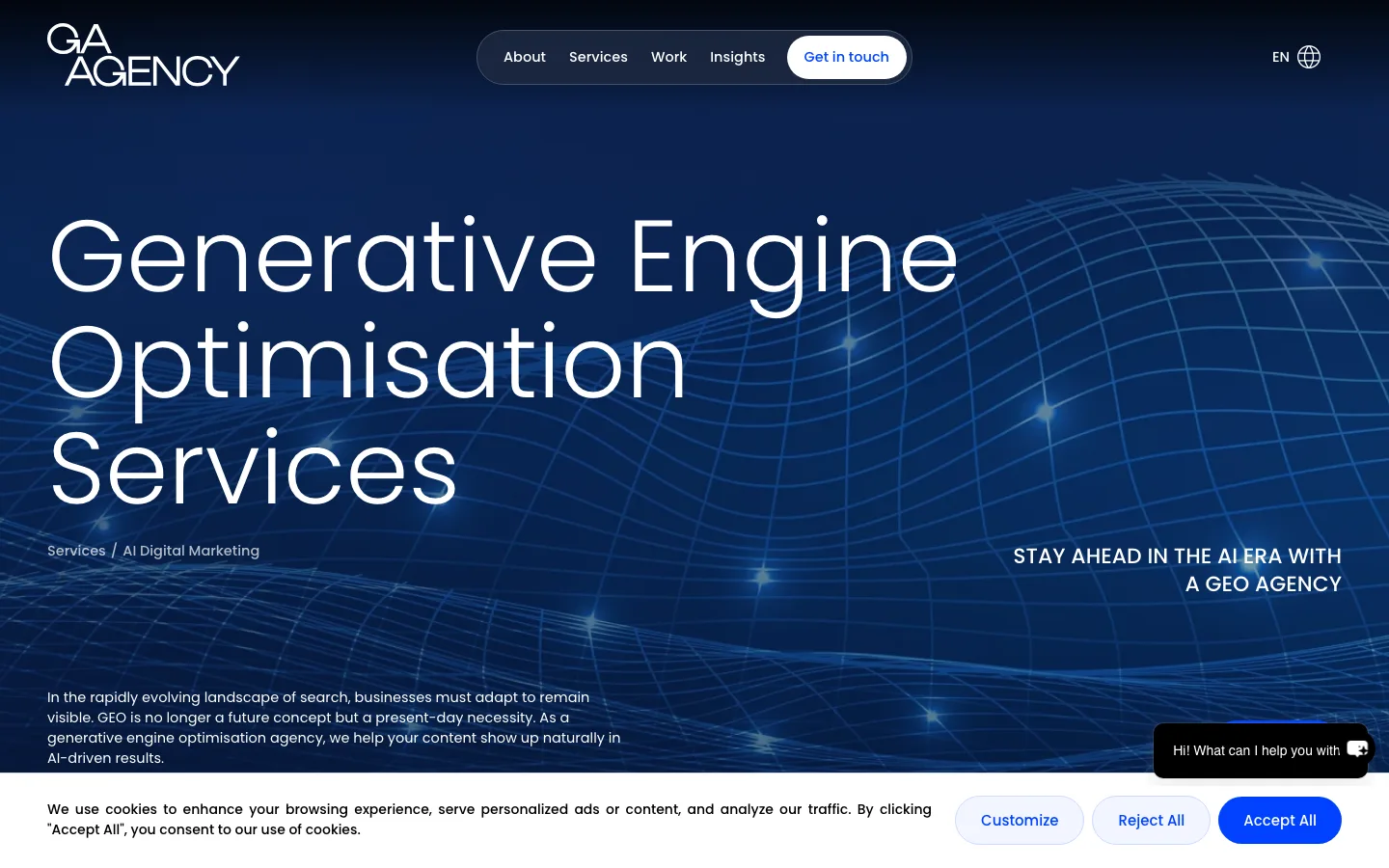 GA Agency official website, captured 25 October 2026