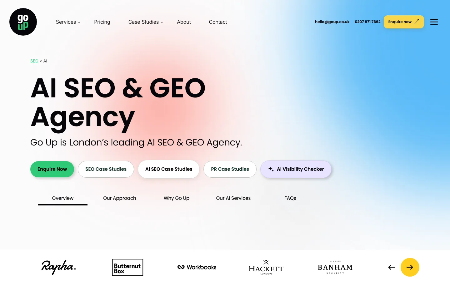 Go Up official website, captured 25 October 2026