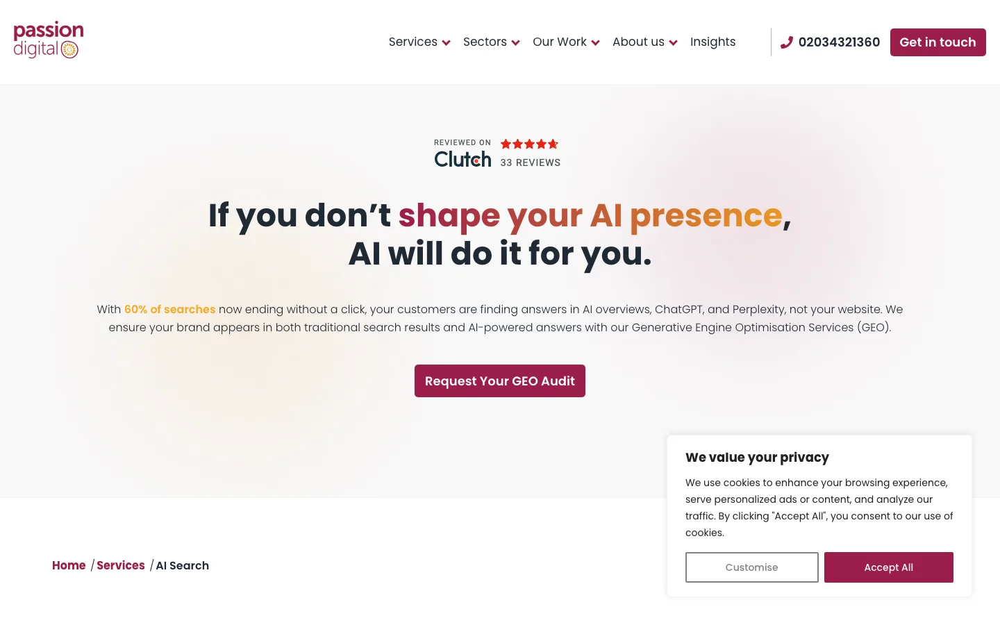 Passion Digital official website, captured 25 October 2026