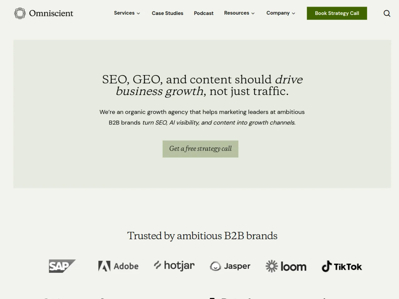 Omniscient Digital official website, captured 20 July 2026