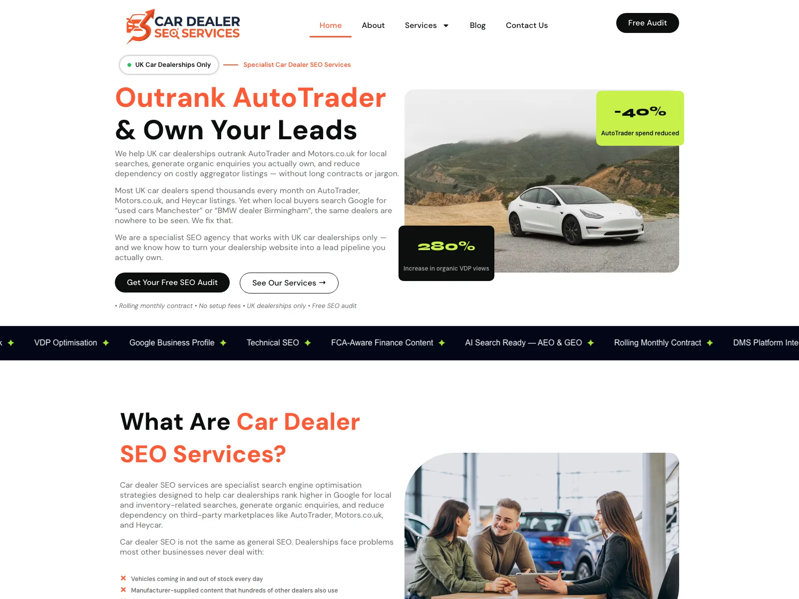 Car Dealer SEO Services official website, captured 20 July 2026