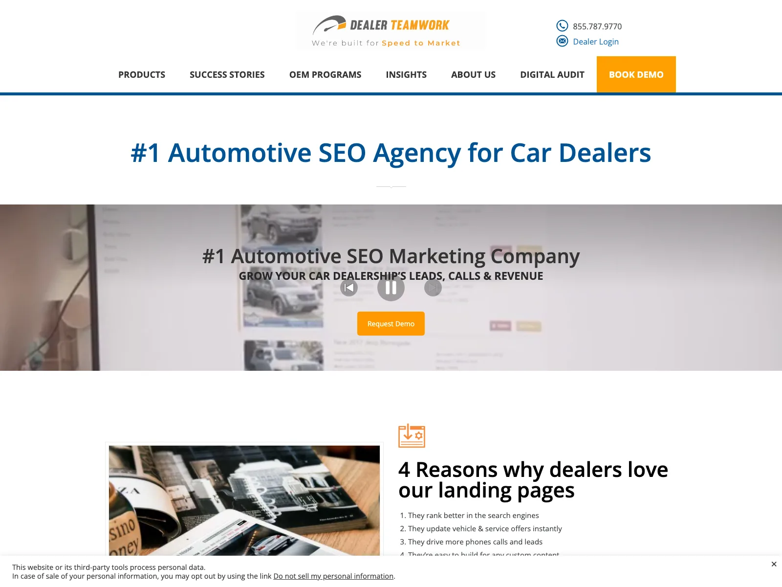 Dealer Teamwork official website, captured 20 July 2026
