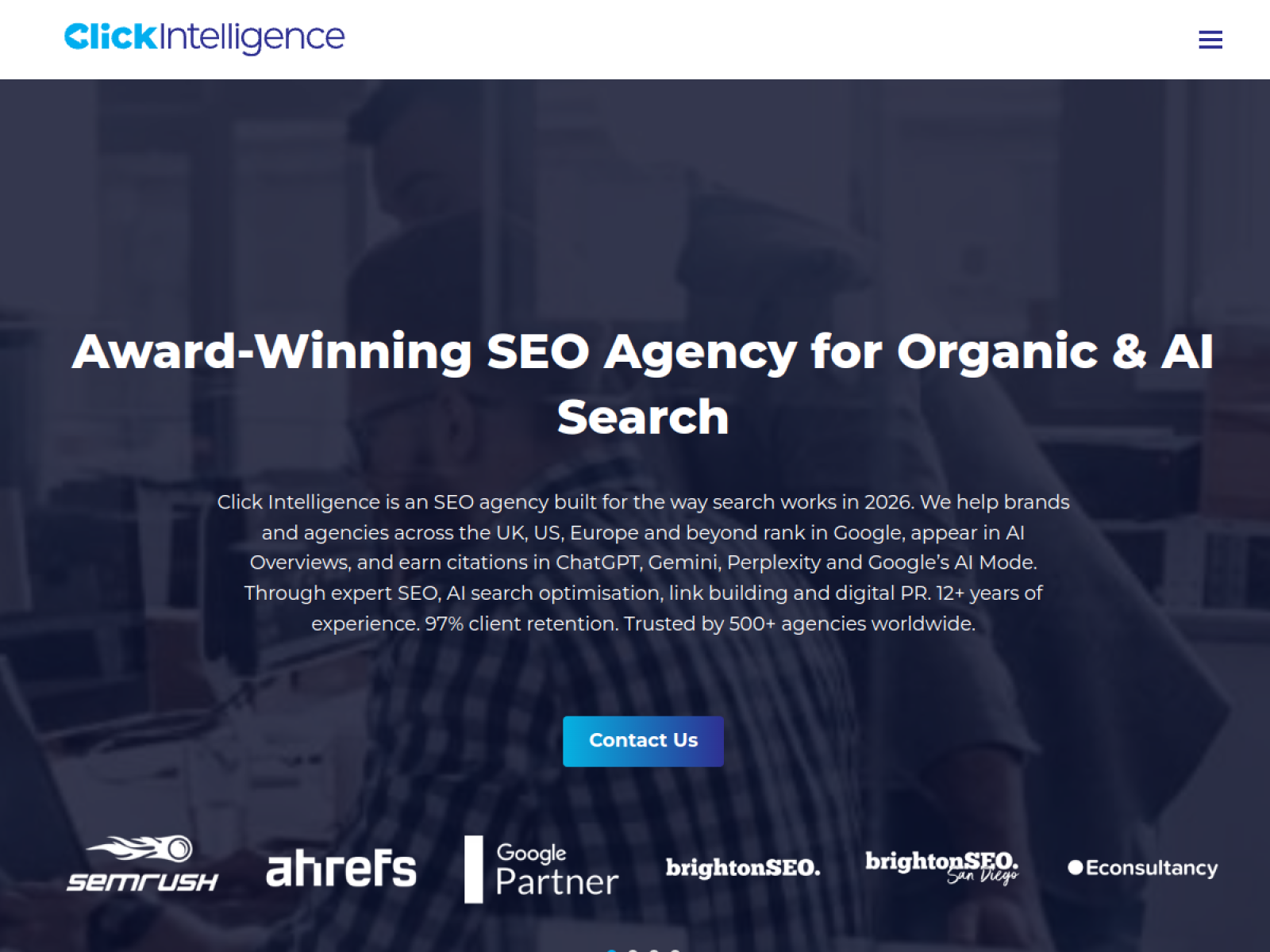 Click Intelligence homepage
