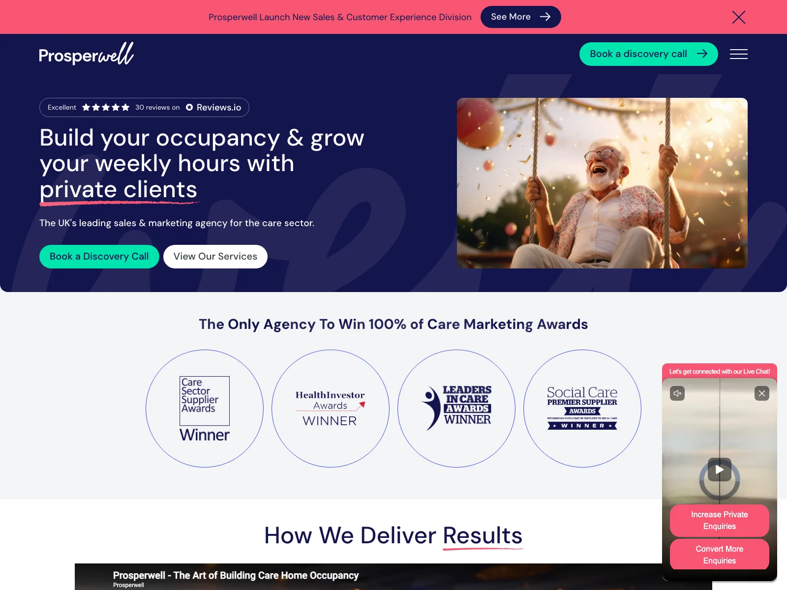 Prosperwell official website, captured 20 July 2026
