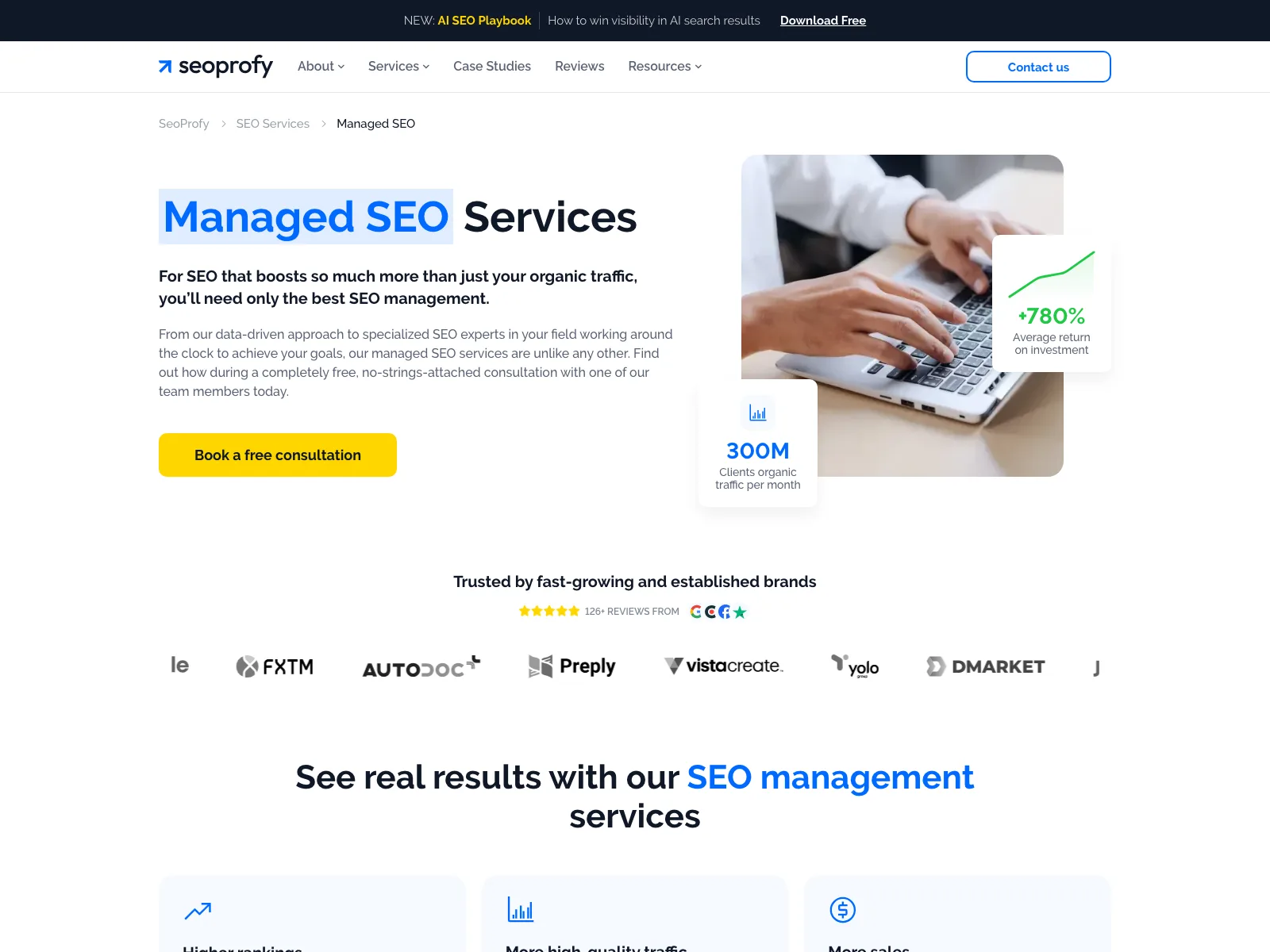 SeoProfy official website, captured 20 July 2026