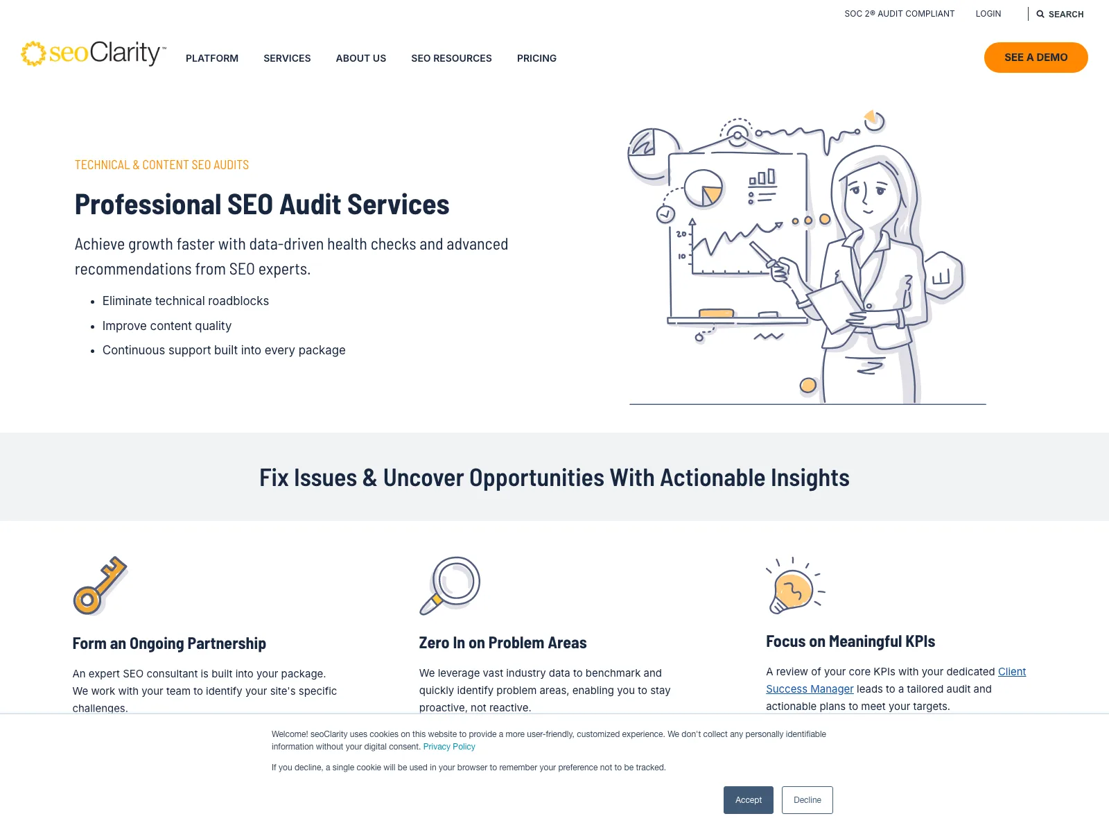 seoClarity homepage, captured 20 July 2026