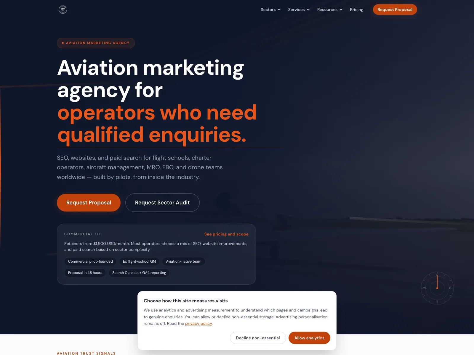 Off the Ground Marketing official website, captured 20 July 2026