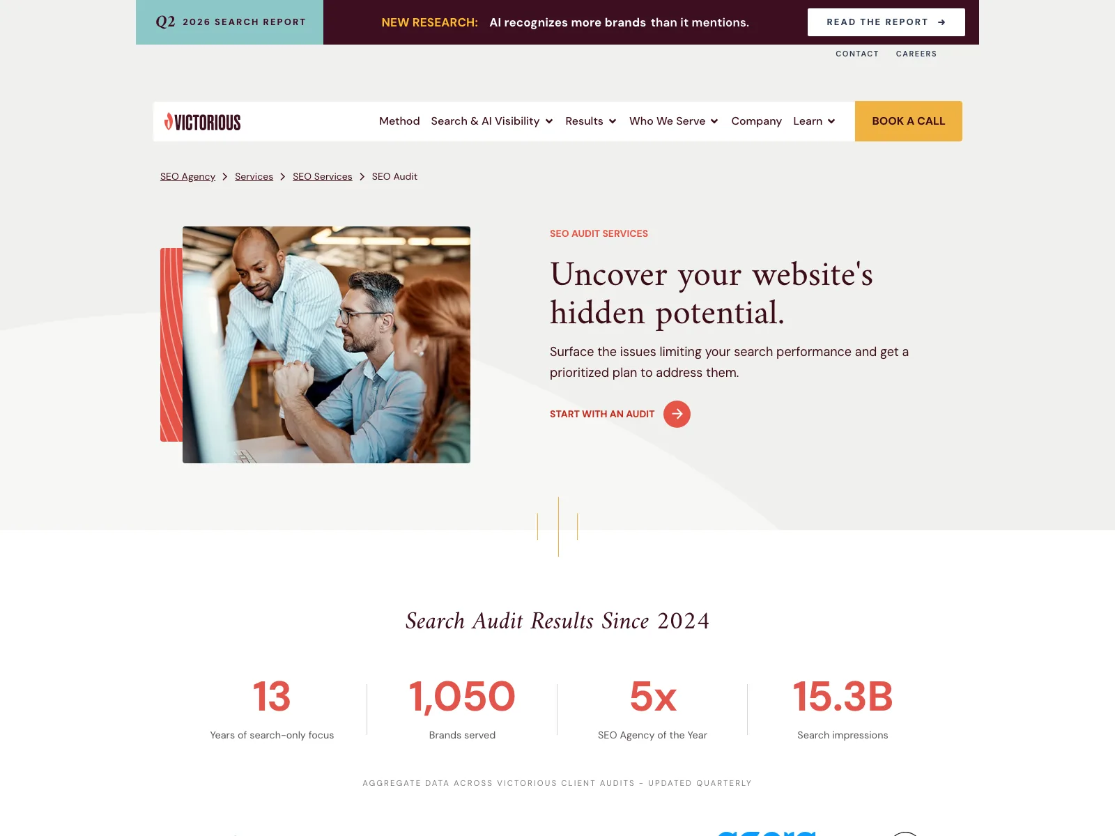 Victorious homepage, captured 20 July 2026