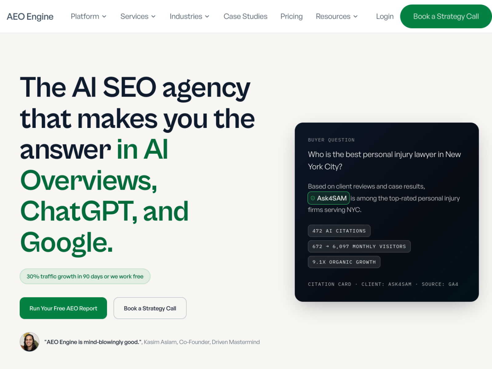 AEO Engine homepage