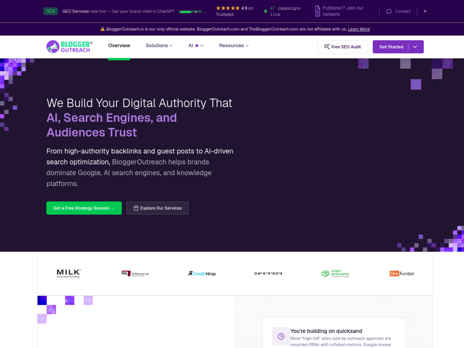 BloggerOutreach.io homepage