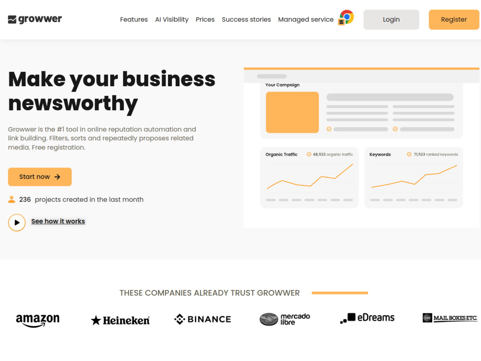 Growwer homepage