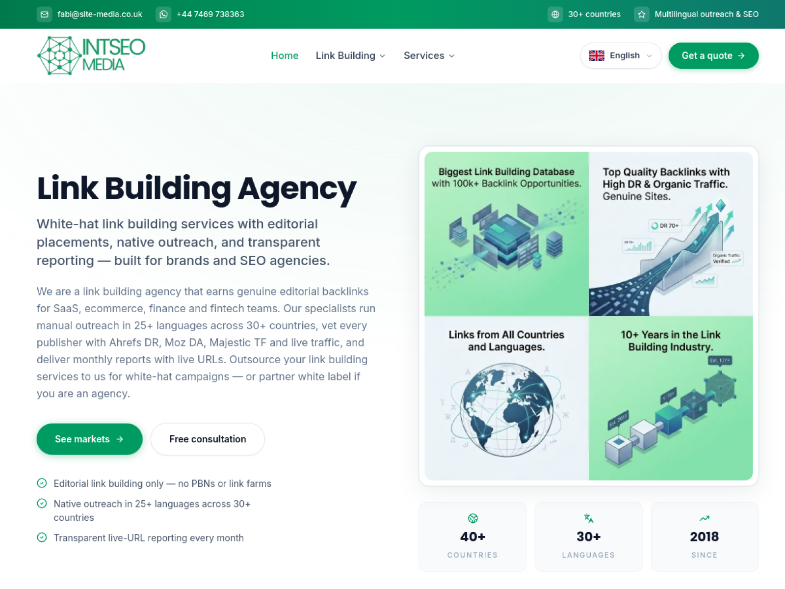 Intseo Media homepage