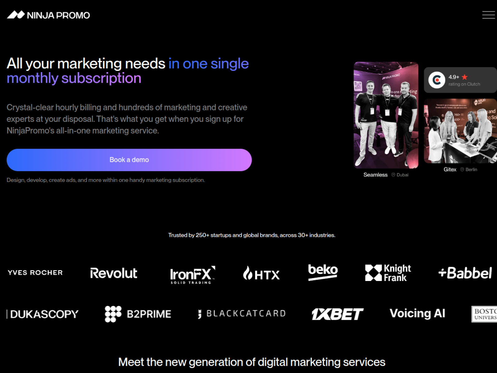NinjaPromo homepage