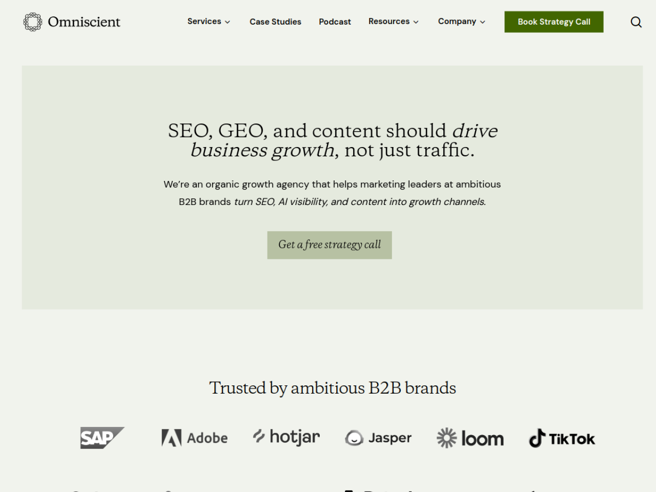 Omniscient Digital homepage