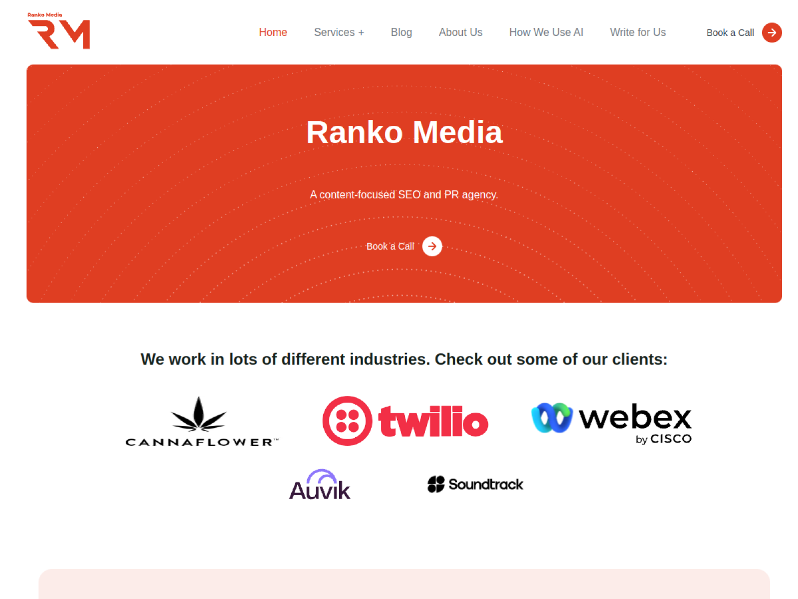 Ranko Media homepage