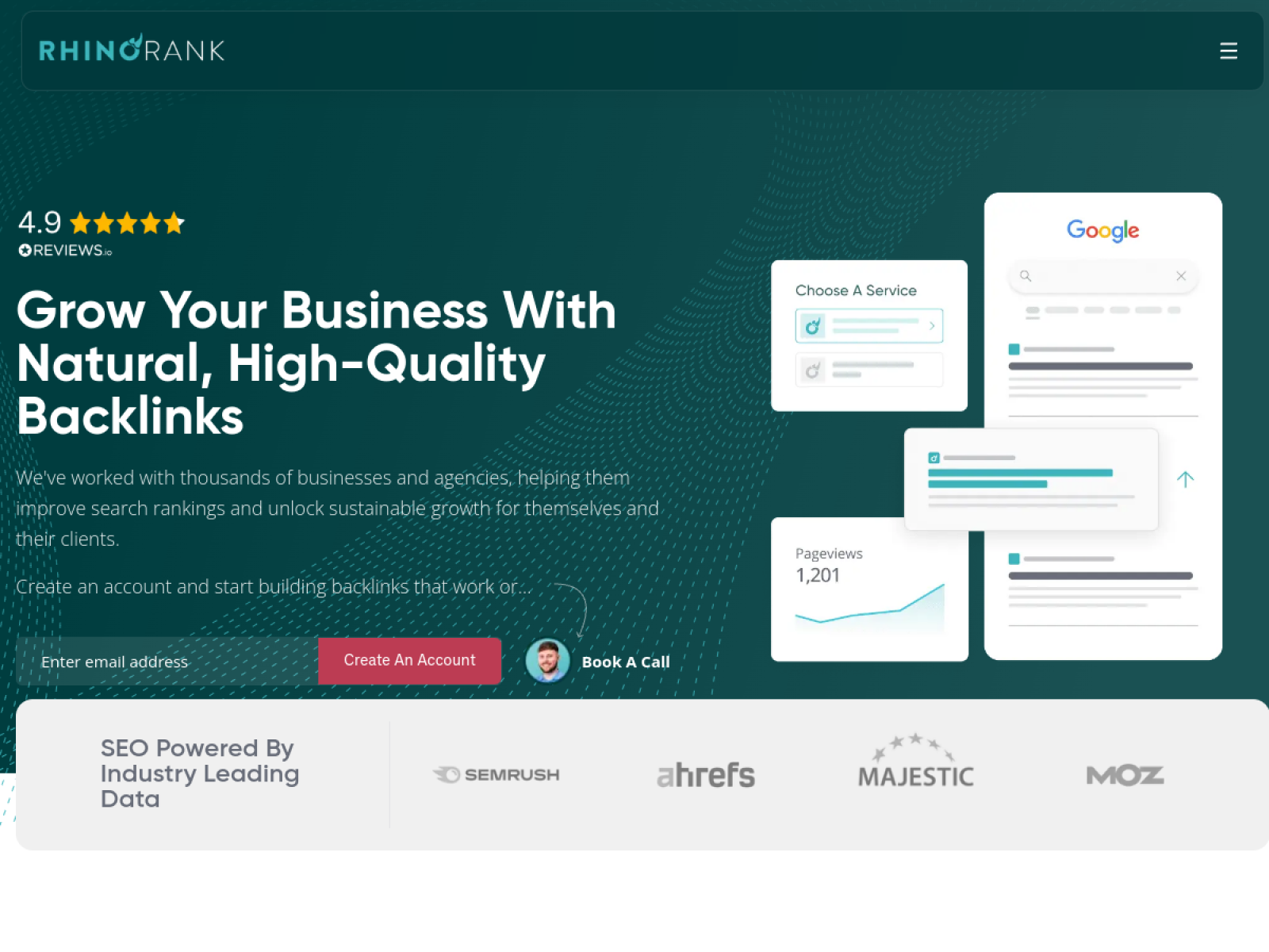 Rhino Rank homepage