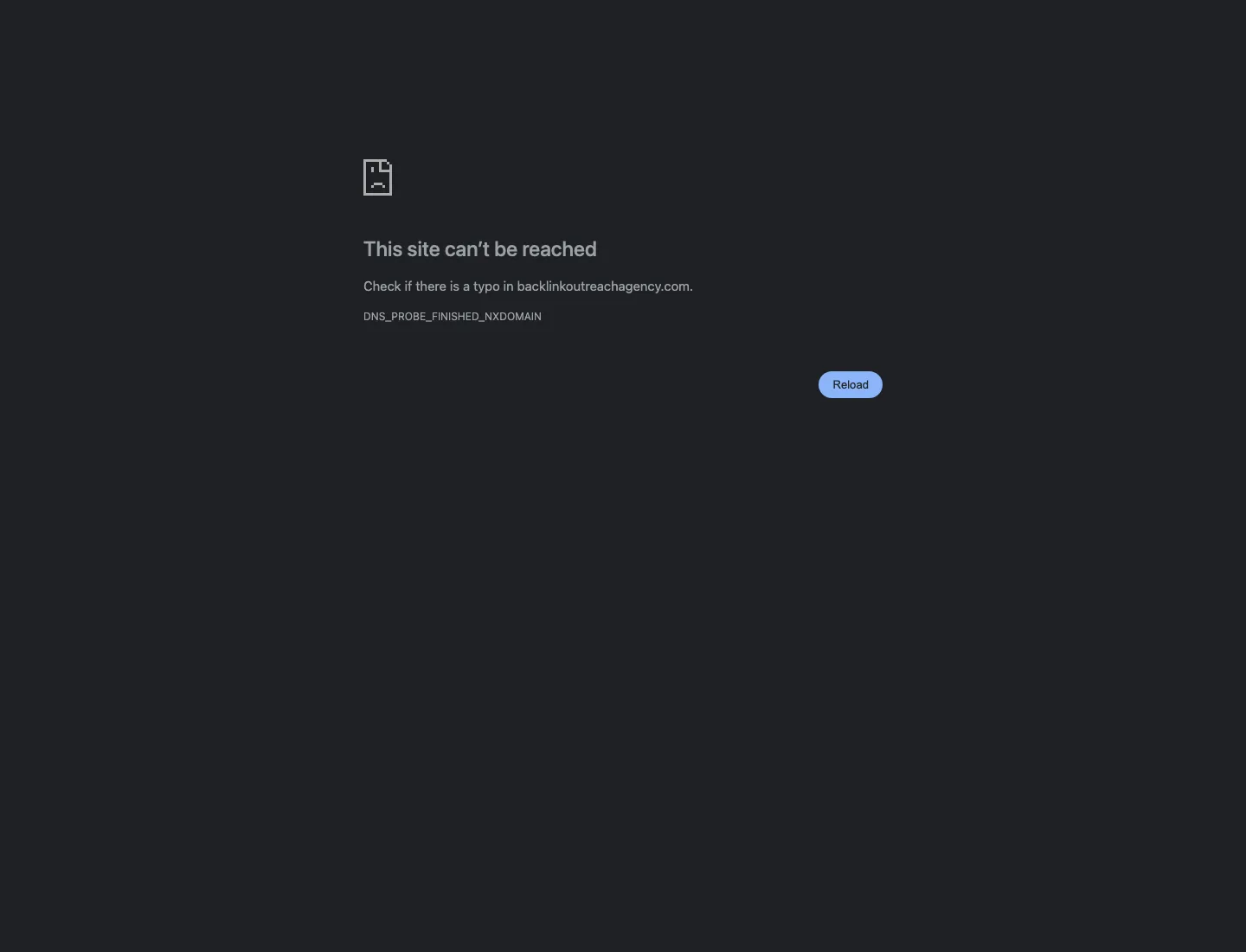 Backlink Outreach Agency homepage, captured 20 July 2026
