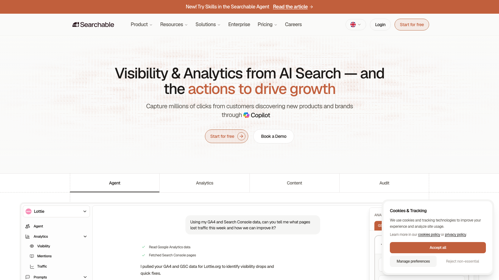 Searchable (searchable.com) official homepage captured for this review